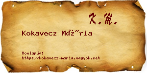 Kokavecz Mária névjegykártya