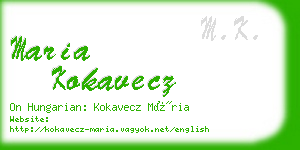 maria kokavecz business card